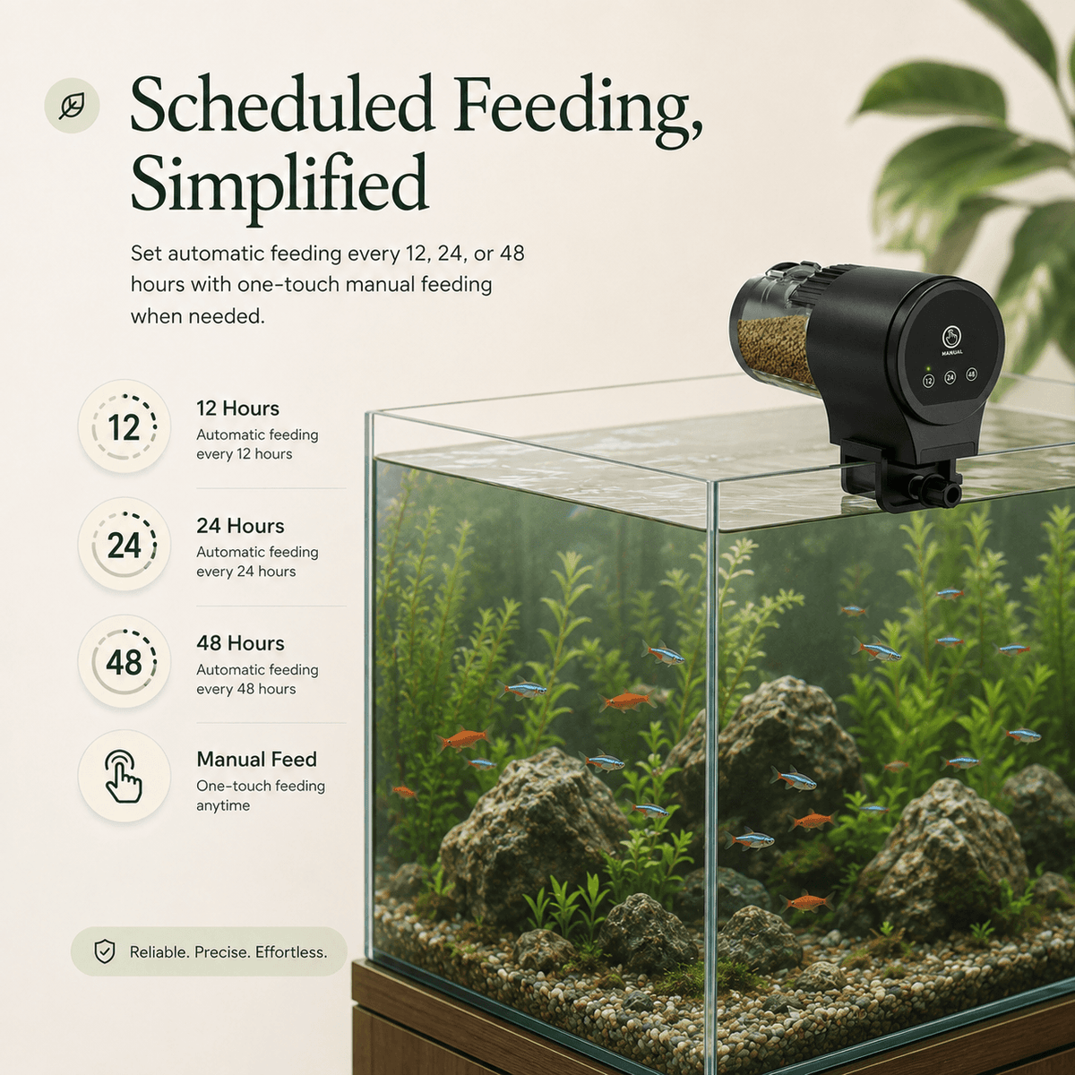 Automatic Fish Food Dispenser for Aquariums | Aquarium Feeder | Smart Timed Feeder | Food for Ornamental Fish and Turtles