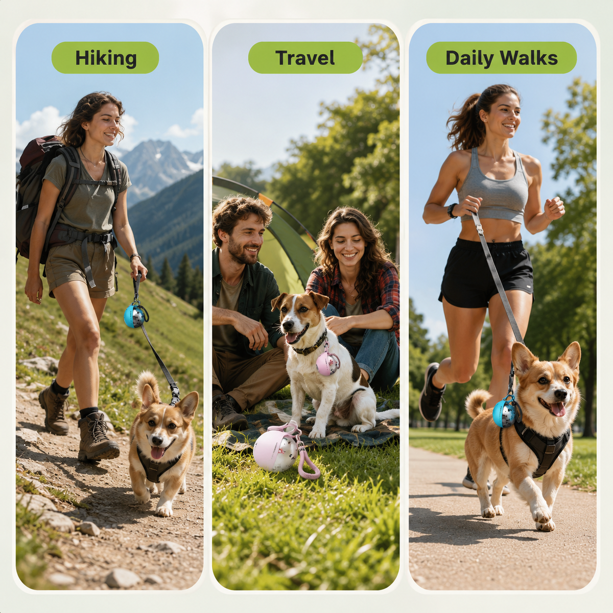 2-in-1 Portable Dog Water Bottle for Small Dogs - Leak-Proof & Compact Dog Travel Water Bottle -Stainless Steel Bottle & Silicon