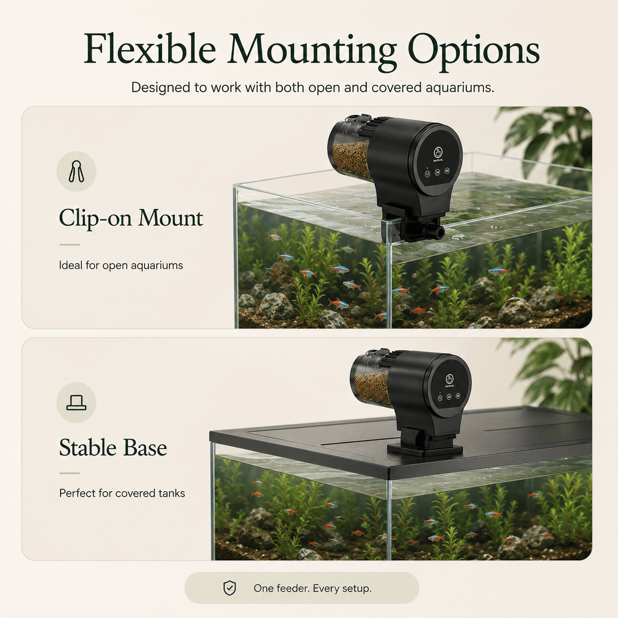 Automatic Fish Food Dispenser for Aquariums | Aquarium Feeder | Smart Timed Feeder | Food for Ornamental Fish and Turtles
