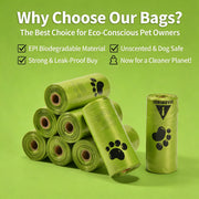 Eco-Friendly Dog Poop Bags Leak-Proof Extra Thick EPI Material Unscented Pet Waste Bags for Dog Walking Outdoor