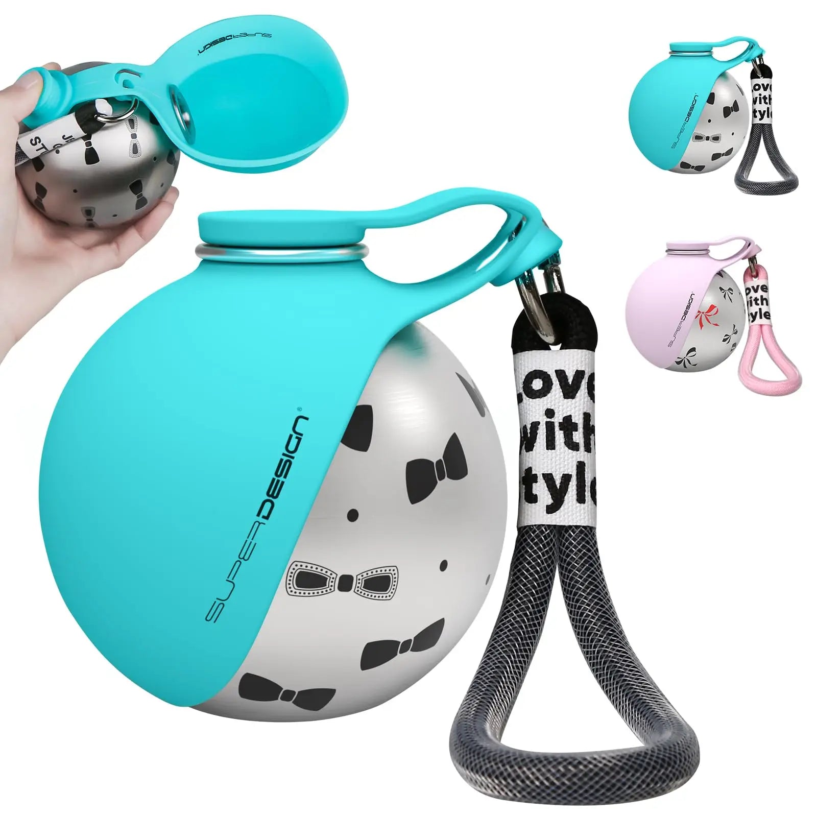 2-in-1 Portable Dog Water Bottle for Small Dogs - Leak-Proof & Compact Dog Travel Water Bottle -Stainless Steel Bottle & Silicon