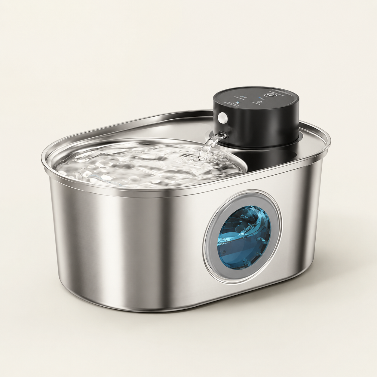 108oz/3.2L Stainless Steel Wireless Cat and Dog Drinker Rechargeable Automatic Pet Drinker Water Fountain Motion Sensor Bowl