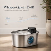 108oz/3.2L Stainless Steel Wireless Cat and Dog Drinker Rechargeable Automatic Pet Drinker Water Fountain Motion Sensor Bowl