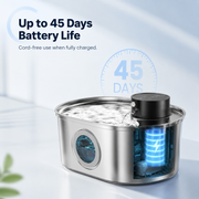 108oz/3.2L Stainless Steel Wireless Cat and Dog Drinker Rechargeable Automatic Pet Drinker Water Fountain Motion Sensor Bowl