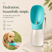 Bouteille d'eau pour chien 300ML Gamelle pour chiot pour petits et moyens chiens et chats Randonnée Mangeoire portable pour chat Accessoires Golden Retriever