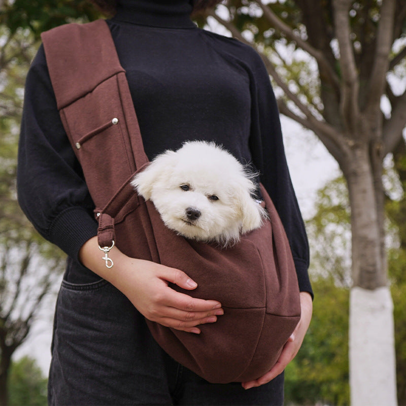in stock new polyester pet diagonal bag with pocket capacity of 15kg inside out diagonal dog cat bag