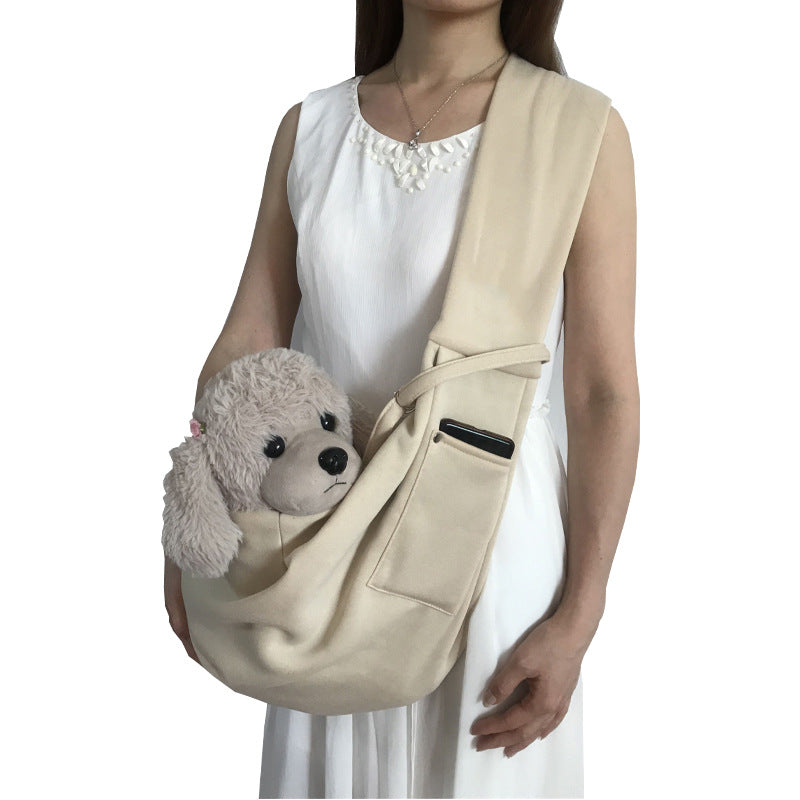 in stock new polyester pet diagonal bag with pocket capacity of 15kg inside out diagonal dog cat bag
