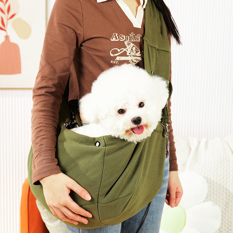 in stock new polyester pet diagonal bag with pocket capacity of 15kg inside out diagonal dog cat bag