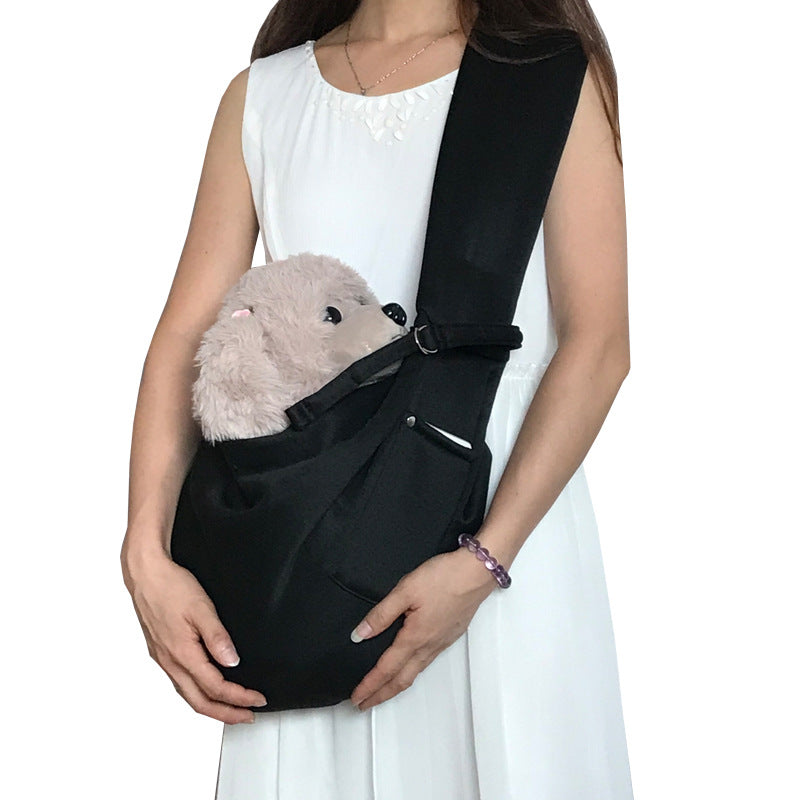 in stock new polyester pet diagonal bag with pocket capacity of 15kg inside out diagonal dog cat bag