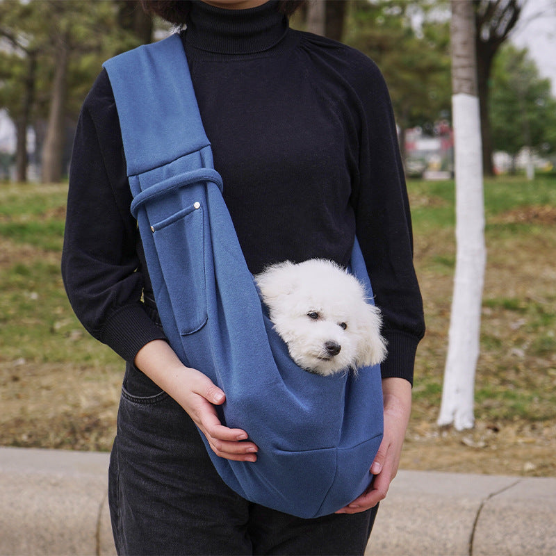in stock new polyester pet diagonal bag with pocket capacity of 15kg inside out diagonal dog cat bag