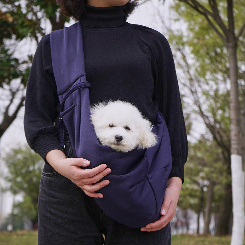 in stock new polyester pet diagonal bag with pocket capacity of 15kg inside out diagonal dog cat bag