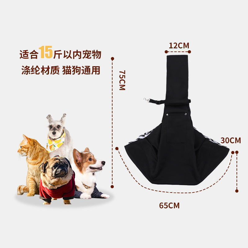 in stock new polyester pet diagonal bag with pocket capacity of 15kg inside out diagonal dog cat bag