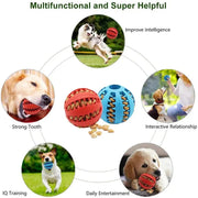 Balle de jouet pour chien, balle non toxique résistante aux morsures pour chiens et chiots, balle à friandises et à mâcher pour le nettoyage des dents des animaux de compagnie