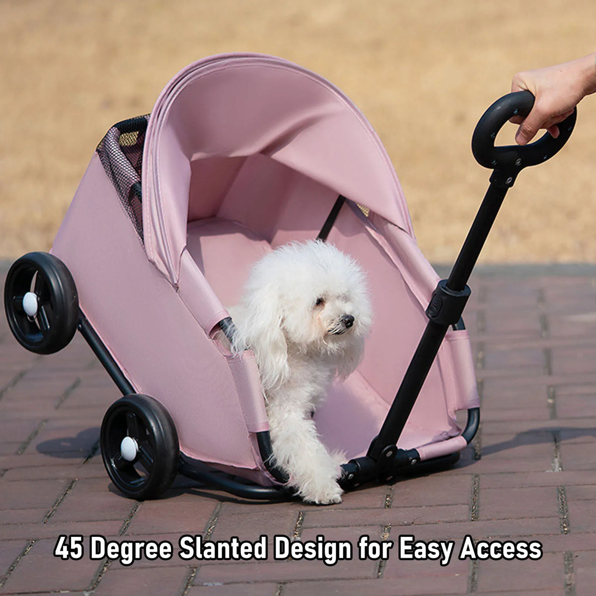 Multifunctional Pet Stroller with Canopy 4 Wheels Foldable Pet Strolling Cart for Small Dogs Cats Lightweight Easy Assembly