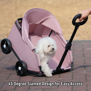 Multifunctional Pet Stroller with Canopy 4 Wheels Foldable Pet Strolling Cart for Small Dogs Cats Lightweight Easy Assembly