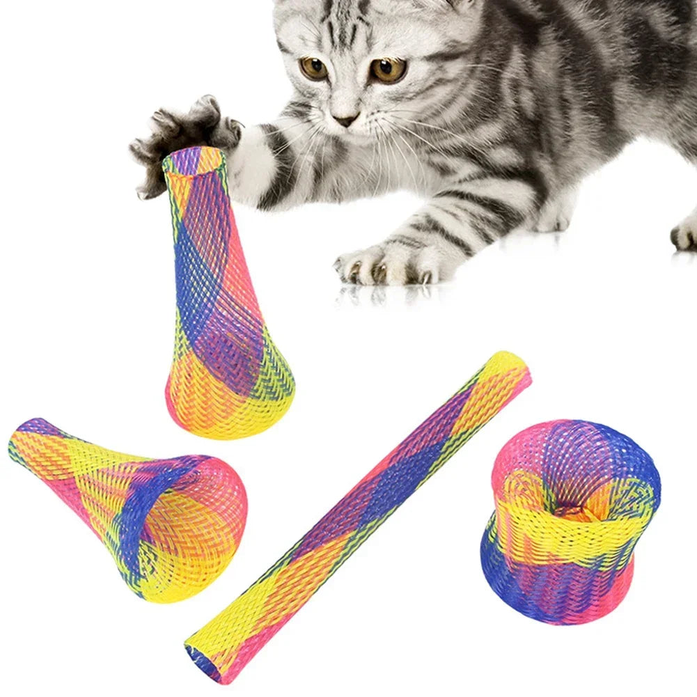 colorful cat spring toys cat paw grinding and biting interactive toys indoor cats can enjoy themselves and relieve boredom