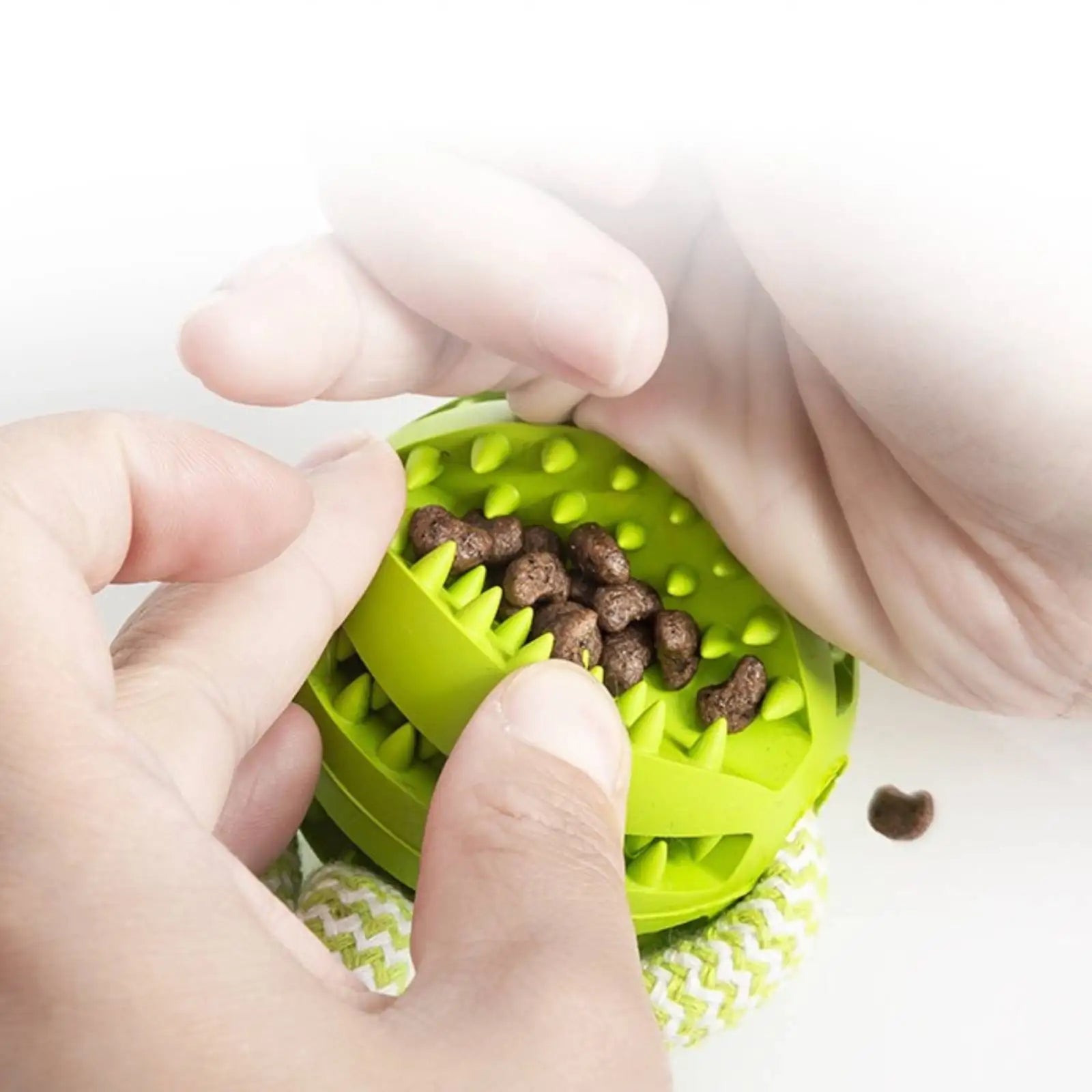 Pet Toy Dog Bite-Resistant Cotton Rope Hand-Held Treat Ball for Teeth Cleaning and Training, Interactive Educational Toy Ball