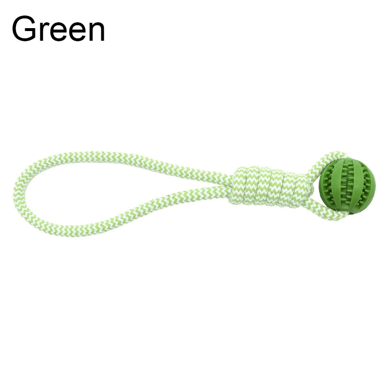 Pet Toy Dog Bite-Resistant Cotton Rope Hand-Held Treat Ball for Teeth Cleaning and Training, Interactive Educational Toy Ball