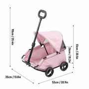Multifunctional Pet Stroller with Canopy 4 Wheels Foldable Pet Strolling Cart for Small Dogs Cats Lightweight Easy Assembly