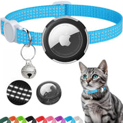 Airtag Cat Collar Breakaway, Reflective Kitten Collar with Air Tag Case and Bell for Girl Boy Cats, 0.4 In in Width Lightweight