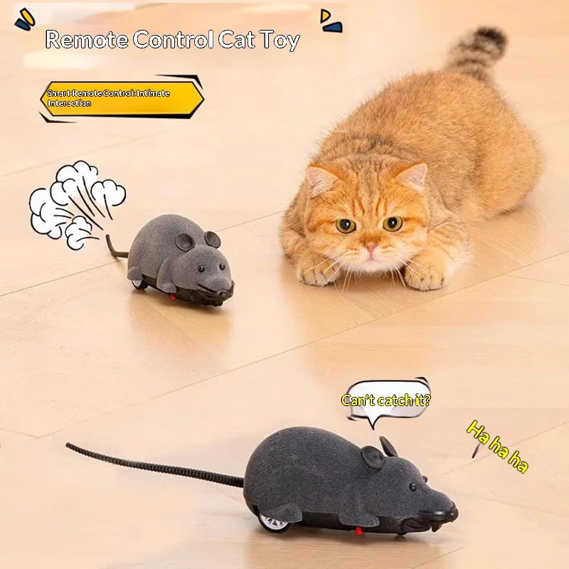Cat Toy Simulated Remote Control Mouse Wireless Electric Mouse Cat Teaser Entertainment Self-play Pet Toy Cat Supplies