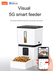 8L Automatic Smart Food Dispenser Timer ABS Bowl Auto Dog Cat Pet Feeding HD Camera WiFi Auto Feeder With TuyaAPP remote control