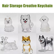 Clear Pet Hair Keychain Cute Dog Fur Keepsake Holder Creative Transparent Pet Hair Memorial Collection Pendant For Dog/Cat