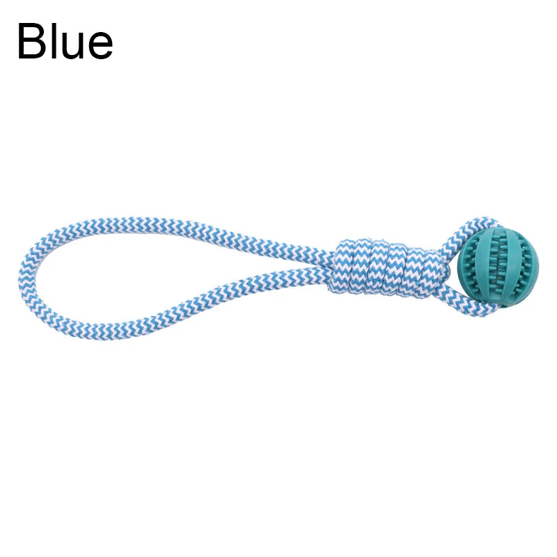Pet Toy Dog Bite-Resistant Cotton Rope Hand-Held Treat Ball for Teeth Cleaning and Training, Interactive Educational Toy Ball
