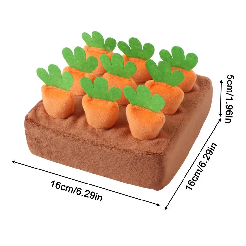 Dog Snuffle Mat Interactive Feeding Puzzle Game with Removable Carrots for Puppy Mental Stimulation Training Mat Slow Feeder