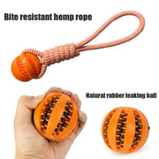 Pet Toy Dog Bite-Resistant Cotton Rope Hand-Held Treat Ball for Teeth Cleaning and Training, Interactive Educational Toy Ball