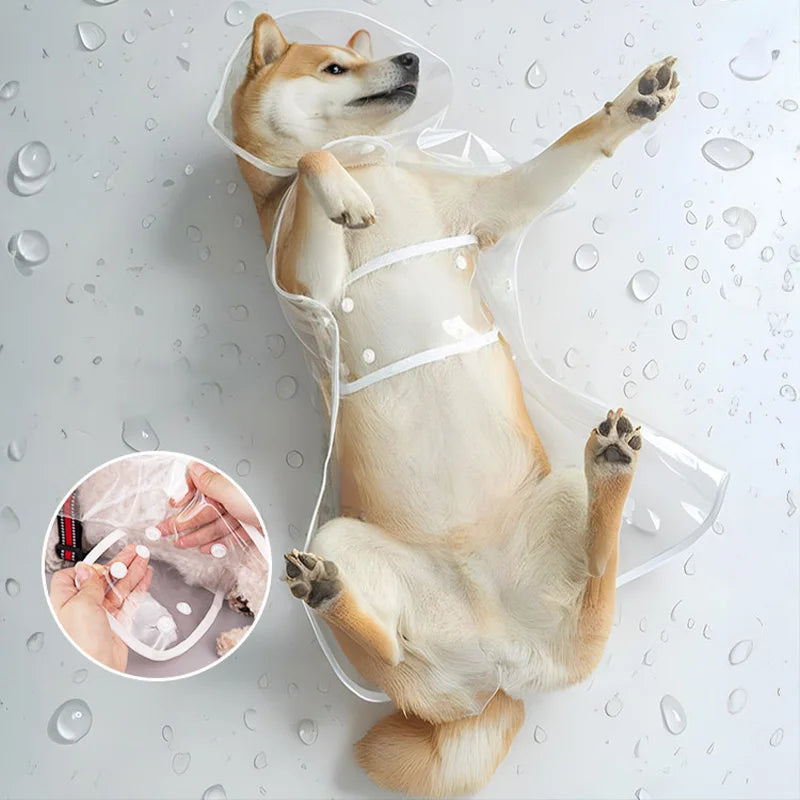 XS/8XL ペット用レインコート 透明な犬用レインコート 防水・防風ペット衣類 大型犬用ペット犬コスチューム