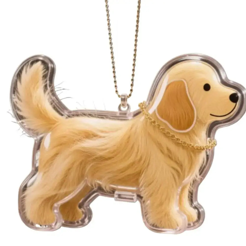 Clear Pet Hair Keychain Cute Dog Fur Keepsake Holder Creative Transparent Pet Hair Memorial Collection Pendant For Dog/Cat