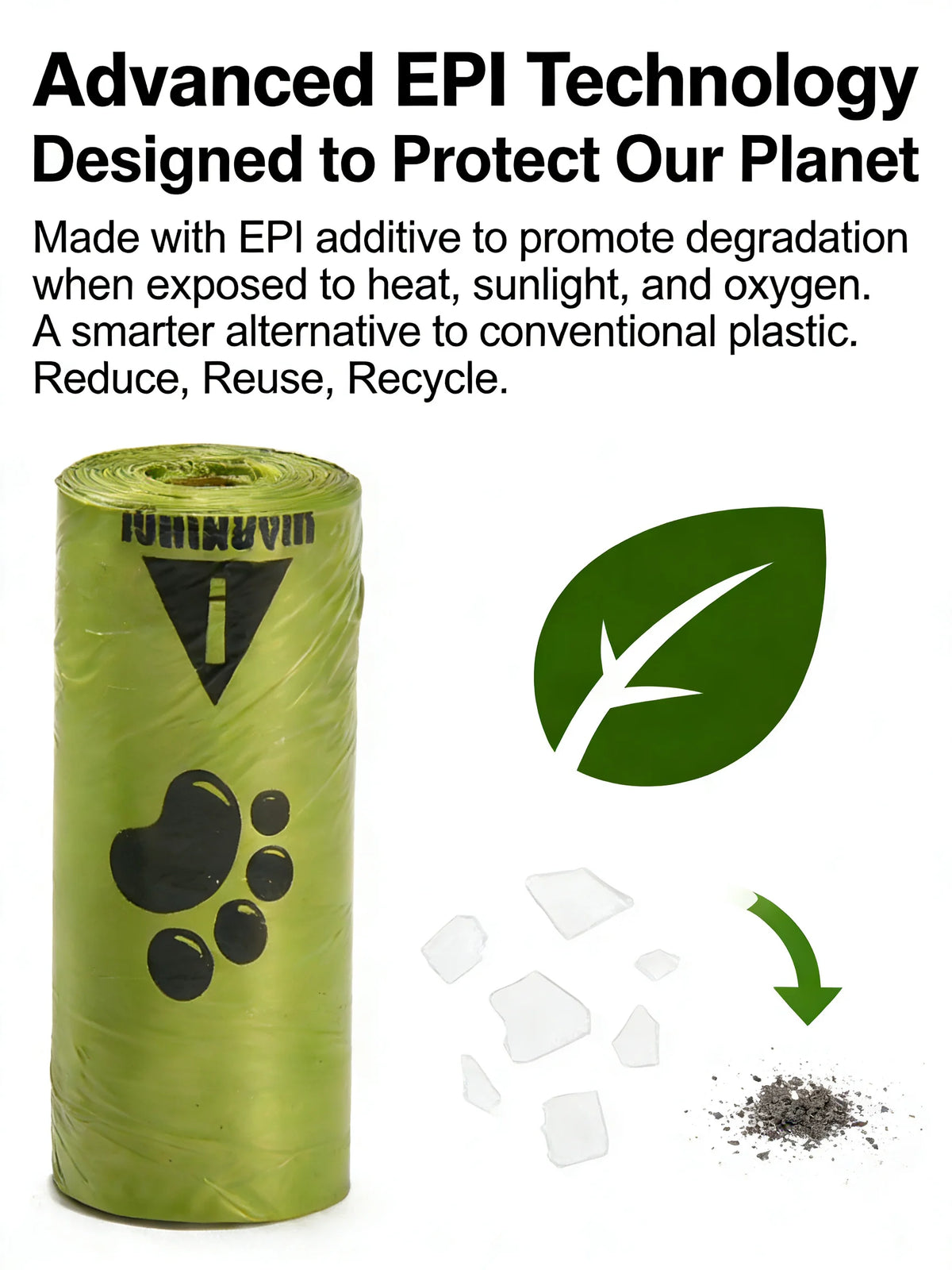 Eco-Friendly Dog Poop Bags Leak-Proof Extra Thick EPI Material Unscented Pet Waste Bags for Dog Walking Outdoor
