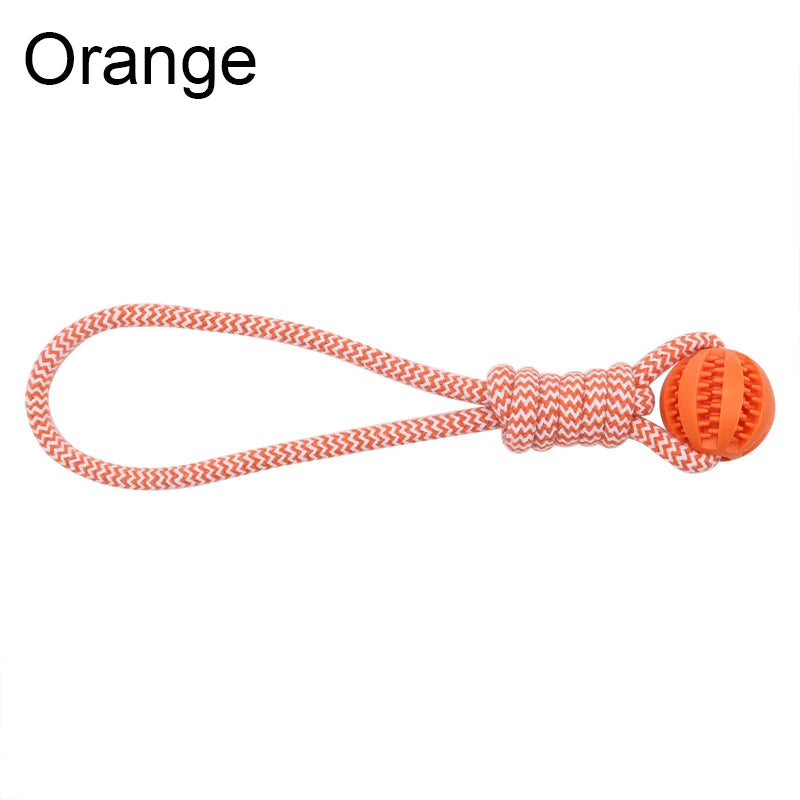 Pet Toy Dog Bite-Resistant Cotton Rope Hand-Held Treat Ball for Teeth Cleaning and Training, Interactive Educational Toy Ball