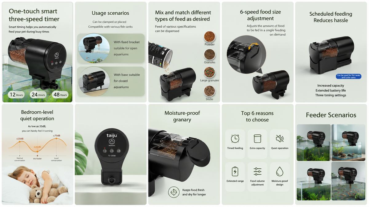 Automatic Fish Food Dispenser for Aquariums | Aquarium Feeder | Smart Timed Feeder | Food for Ornamental Fish and Turtles